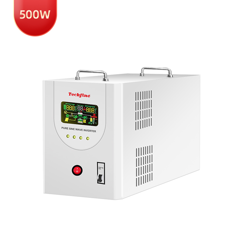 Techfine 800VA 500W خارج الشبكة مع GEL BATTERY عاكس للطاقة الشمسية UPS النمط الأوروبي للمضخات الشركة المصنعة لموجة جيبية نقية